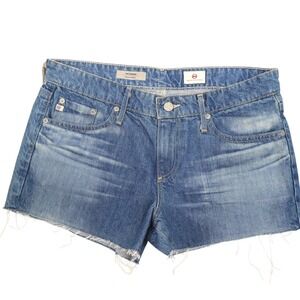 AG Adriano Goldschmied Bonnie Denim Shorts 27 NWOT Sample Raw Hem Cutoff